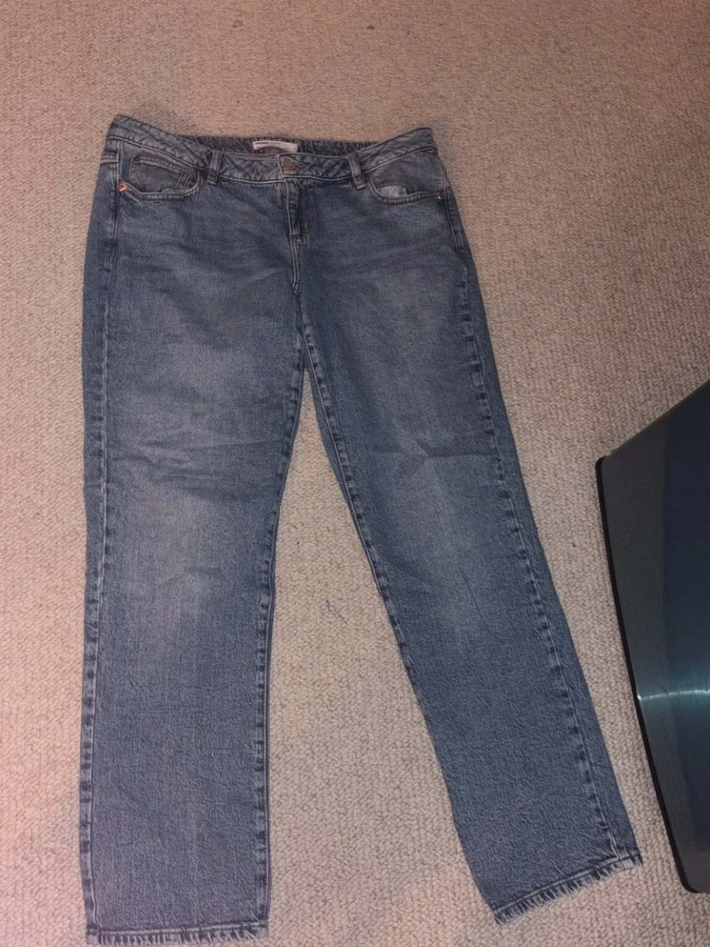 Garage Straight-Leg Medium Wash Blue Jeans